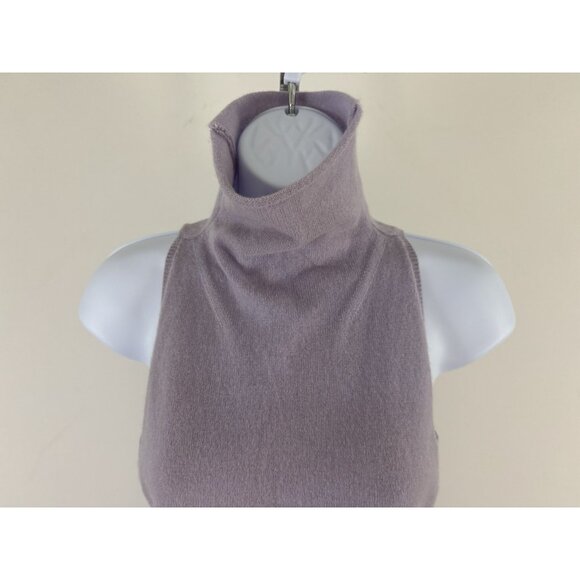 LUSSO Light Lavender Cashmere Mock Turtleneck Sleeveless Sweater Sz M - Picture 2 of 5